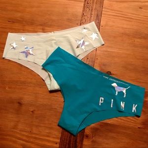 2 New VICTORIAS SECRET PINK Low Rise Cheekster Med